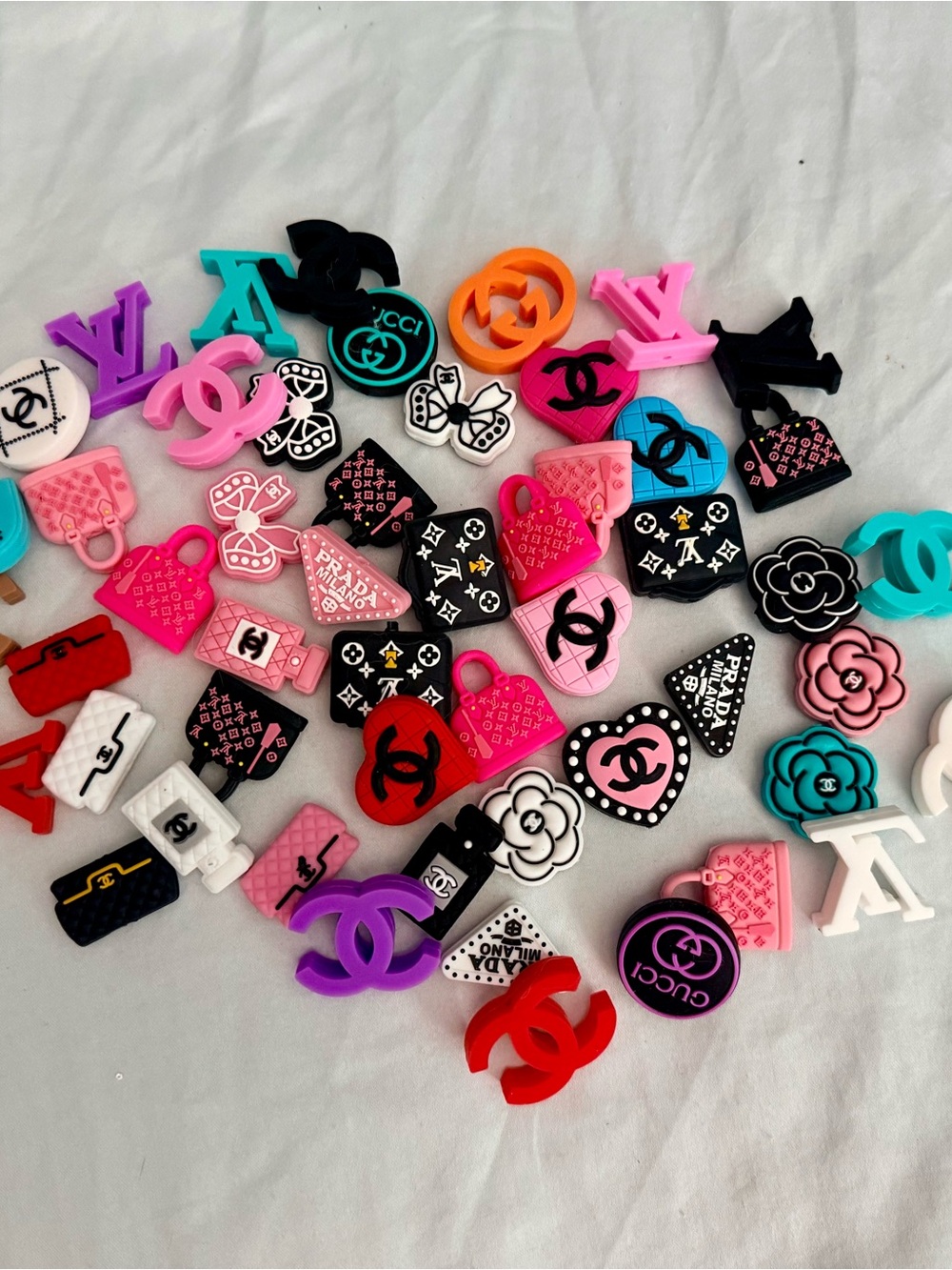 Mixed Lot of 25 Designer-Inspired Silicone Focal Beads